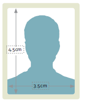 Diagram showing head and shoulders size inside the correct sized image